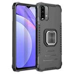 For Xiaomi Redmi Note 9 4G CN Version / Poco M3 / Redmi 9 Power / Redmi 9T Fierce Warrior Series Armor All-inclusive Shockproof Aluminum Alloy + TPU Protective Case with Ring Holder(Black)