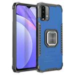 For Xiaomi Redmi Note 9 4G CN Version / Poco M3 / Redmi 9 Power / Redmi 9T Fierce Warrior Series Armor All-inclusive Shockproof Aluminum Alloy + TPU Protective Case with Ring Holder(Blue)