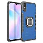 For Xiaomi Redmi 9A Fierce Warrior Series Armor All-inclusive Shockproof Aluminum Alloy + TPU Protective Case with Ring Holder(Blue)