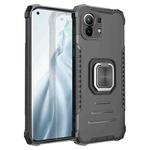 For Xiaomi Mi 11 Fierce Warrior Series Armor All-inclusive Shockproof Aluminum Alloy + TPU Protective Case with Ring Holder(Black)