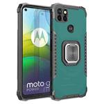 For Motorola Moto G9 Power Fierce Warrior Series Armor All-inclusive Shockproof Aluminum Alloy + TPU Protective Case with Ring Holder(Green)