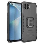 For OPPO Reno4 F Fierce Warrior Series Armor All-inclusive Shockproof Aluminum Alloy + TPU Protective Case with Ring Holder(Black)