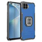 For OPPO Reno4 F Fierce Warrior Series Armor All-inclusive Shockproof Aluminum Alloy + TPU Protective Case with Ring Holder(Blue)