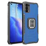 For OPPO Reno 5 Fierce Warrior Series Armor All-inclusive Shockproof Aluminum Alloy + TPU Protective Case with Ring Holder(Blue)