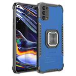 For OPPO Realme 7 Pro Fierce Warrior Series Armor All-inclusive Shockproof Aluminum Alloy + TPU Protective Case with Ring Holder(Blue)