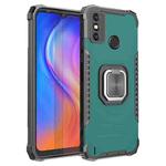 For Tecno Spark 6 Go Fierce Warrior Series Armor All-inclusive Shockproof Aluminum Alloy + TPU Protective Case with Ring Holder(Green)