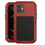 For iPhone 12 LOVE MEI Metal Shockproof Life Waterproof Dustproof Protective Case(Red)