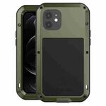 For iPhone 12 LOVE MEI Metal Shockproof Life Waterproof Dustproof Protective Case(Army Green)