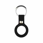 Liquid Silicone Shockproof Protective Cover Soft Case with Keychain Ring For AirTag(Black)