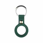 Liquid Silicone Shockproof Protective Cover Soft Case with Keychain Ring For AirTag(Deep Green)
