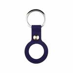 Liquid Silicone Shockproof Protective Cover Soft Case with Keychain Ring For AirTag(Dark Blue)