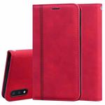 For Samsung Galaxy M01 Frosted Business Magnetic Horizontal Flip PU Leather Case with Holder & Card Slot & Lanyard(Red)