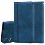 For Samsung Galaxy A02 (EU Version)  Frosted Business Magnetic Horizontal Flip PU Leather Case with Holder & Card Slot & Lanyard(Blue)