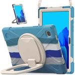 For Samsung Galaxy Tab A7 10.4 (2020) T500 / T505 Silicone + PC Protective Case with Holder & Shoulder Strap(Colorful Blue)