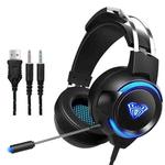 AULA G91 3.5mm + USB Port Stereo Channel LED Gaming Headset with Mic(Black)