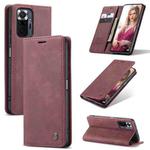 For Xiaomi Redmi Note 10 Pro 4G / Note 10 Pro Max CaseMe 013 Multifunctional Horizontal Flip Leather Case with Holder & Card Slot & Wallet(Wine Red)