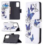 For Xiaomi Redmi Note 10 Pro Colored Drawing Pattern Horizontal Flip Leather Case with Holder & Card Slots & Wallet(Blue Butterflies)