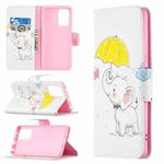 For Xiaomi Redmi Note 10 Pro Colored Drawing Pattern Horizontal Flip Leather Case with Holder & Card Slots & Wallet(Umbrella Elephant)