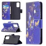 For Xiaomi Redmi Note 10 Pro Colored Drawing Pattern Horizontal Flip Leather Case with Holder & Card Slots & Wallet(Purple Butterfly)