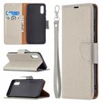 For Samsung Galaxy A02 Litchi Texture Pure Color Horizontal Flip Leather Case with Holder & Card Slots & Wallet & Lanyard(Gray)