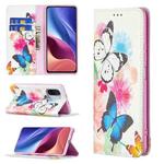 For Xiaomi Mi 11i / Poco F3 / Redmi K40 Colored Drawing Pattern Invisible Magnetic Horizontal Flip PU Leather Case with Holder & Card Slots & Wallet(Two Butterflies)