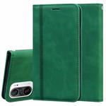 For Xiaomi Redmi K40 / K40 Pro Frosted Business Magnetic Horizontal Flip PU Leather Case with Holder & Card Slot & Lanyard(Green)