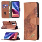 For Xiaomi Mi 11i / Poco F3 / Redmi K40 Matching Color Crocodile Texture Horizontal Flip PU Leather Case with Wallet & Holder & Card Slots(Brown)