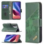 For Xiaomi Mi 11i / Poco F3 / Redmi K40 Matching Color Crocodile Texture Horizontal Flip PU Leather Case with Wallet & Holder & Card Slots(Green)