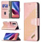 For Xiaomi Mi 11i / Poco F3 / Redmi K40 Matching Color Crocodile Texture Horizontal Flip PU Leather Case with Wallet & Holder & Card Slots(Rose Gold)