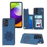 For Samsung Galaxy A32 4G Mandala Embossed PU + TPU Case with Holder & Card Slots & Photo Frame & Strap(Blue)