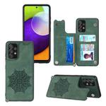 For Samsung Galaxy A32 4G Mandala Embossed PU + TPU Case with Holder & Card Slots & Photo Frame & Strap(Green)