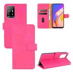 For OPPO F19 Pro /  A94 5G Solid Color Skin Feel Magnetic Buckle Horizontal Flip Calf Texture PU Leather Case with Holder & Card Slots & Wallet(Rose Red)