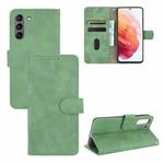 For Samsung Galaxy S21 FE Solid Color Skin Feel Magnetic Buckle Horizontal Flip Calf Texture PU Leather Case with Holder & Card Slots & Wallet(Green)