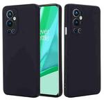 For OnePlus 9 Pro Solid Color Liquid Silicone Dropproof Full Coverage Protective Case(Black)