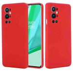 For OnePlus 9 Pro Solid Color Liquid Silicone Dropproof Full Coverage Protective Case(Red)