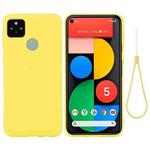 For Google Pixel 5A Solid Color Liquid Silicone Dropproof Full Coverage Protective Case(Yellow)