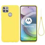 For Motorola Moto G 5G Solid Color Liquid Silicone Dropproof Full Coverage Protective Case(Yellow)