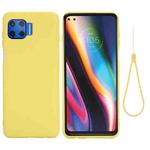 For Motorola Moto G 5G Plus Solid Color Liquid Silicone Dropproof Full Coverage Protective Case(Yellow)