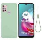 For Motorola Moto G30 / G10 Solid Color Liquid Silicone Dropproof Full Coverage Protective Case(Green)