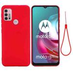 For Motorola Moto G30 / G10 Solid Color Liquid Silicone Dropproof Full Coverage Protective Case(Red)