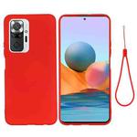 For Xiaomi Redmi Note 10 Pro Max Solid Color Liquid Silicone Dropproof Full Coverage Protective Case(Red)