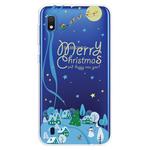 For Galaxy  A10 Trendy Cute Christmas Patterned Clear TPU Protective Case(Ice World)