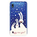 For Galaxy  A10 Trendy Cute Christmas Patterned Clear TPU Protective Case(Three Rabbits)