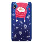 For Galaxy  A10 Trendy Cute Christmas Patterned Clear TPU Protective Case(Upside Down Snowman)