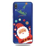 For Galaxy A30 Trendy Cute Christmas Patterned Clear TPU Protective Case(Ball Santa)