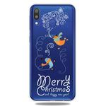 For Galaxy A30 Trendy Cute Christmas Patterned Clear TPU Protective Case(Ski Bird)