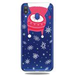 For Galaxy A40 Trendy Cute Christmas Patterned Clear TPU Protective Case(Upside Down Snowman)