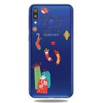 For Galaxy A40 Trendy Cute Christmas Patterned Clear TPU Protective Case(Black Tree Gift)