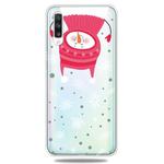 For Galaxy A70 Trendy Cute Christmas Patterned Clear TPU Protective Case(Upside Down Snowman)