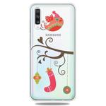 For Galaxy A70 Trendy Cute Christmas Patterned Clear TPU Protective Case(Gift Bird)